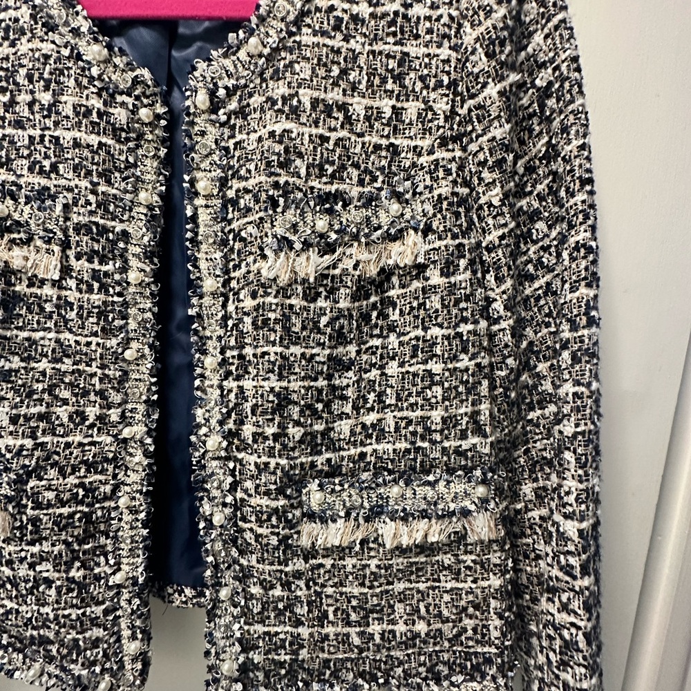 Stella & Lorenzo Metallic Tweed "Lady" Style Jacket